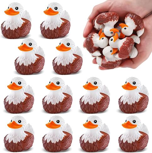 12 Pcs Bald Eagle Rubber Ducks, Patriotic 4th of July Ducks for Ducking | Memorial Day Gifts for Kids Veterans, Jeep Cruise Party Favors, Independence Day American Duckies, Car Dashboard Collection in Kuwait