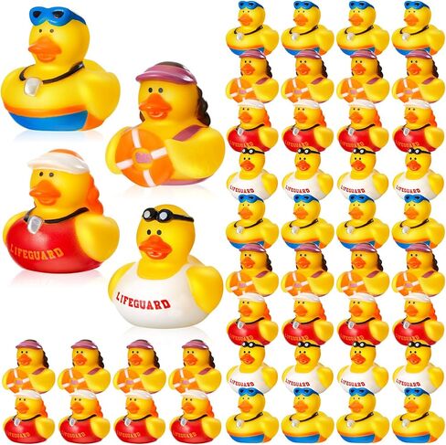 Deekin 24 Pcs Lifeguard Rubber Ducks 2 Inch Bath Ducks for Cruise Ships, Hide Baby Shower Birthday Party Favors, Beach Pool Gift in Kuwait