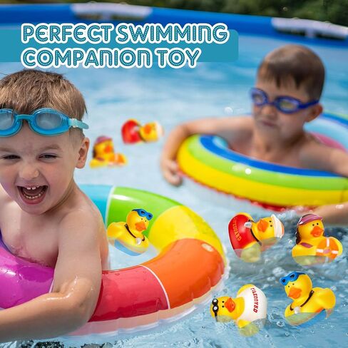 Deekin 24 Pcs Lifeguard Rubber Ducks 2 Inch Bath Ducks for Cruise Ships, Hide Baby Shower Birthday Party Favors, Beach Pool Gift in Kuwait
