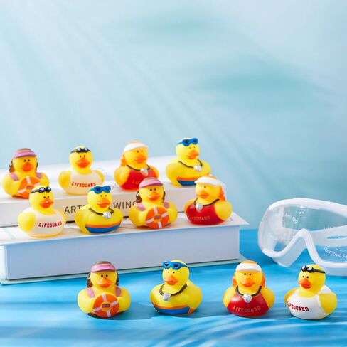 Deekin 24 Pcs Lifeguard Rubber Ducks 2 Inch Bath Ducks for Cruise Ships, Hide Baby Shower Birthday Party Favors, Beach Pool Gift in Kuwait
