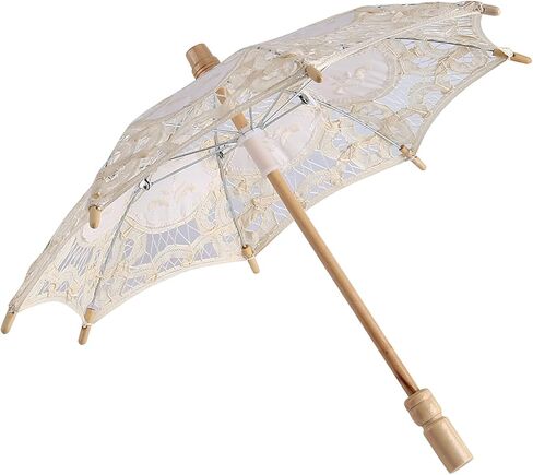 Lace Umbrella Elegant Bridal Sun Parasol for Wedding Photography Cotton Cloth 1 Unit in Saudi Arabia