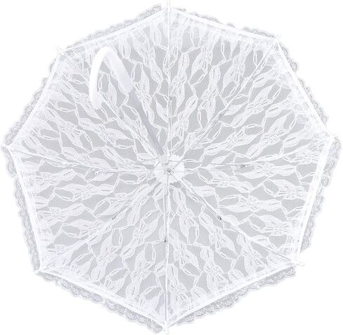 White Lace Parasol Umbrella Elegant Vintage Design Durable for Wedding Photography and Party Decorations 50x43.5cm in Kuwait