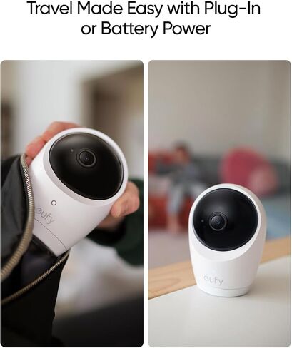 eufy Security Baby Monitor E20 with 2K HD Camera & Charging Base, 5'' 720p Display, Hybrid Wi-Fi & No Wi-Fi Connection, Pan-Tilt, 4X Zoom, Portable Camera with Built-in Battery in Kuwait