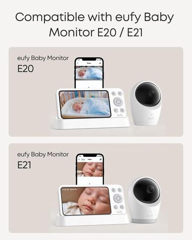 eufy Security Baby Monitor E20 with 2K HD Camera & Charging Base, 5'' 720p Display, Hybrid Wi-Fi & No Wi-Fi Connection, Pan-Tilt, 4X Zoom, Portable Camera with Built-in Battery in Kuwait