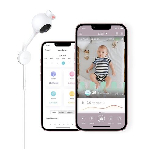 iBaby Smart Baby Breathing Monitor - with Camera and Audio, Tracking Baby's Breathing, Sleeping, Movement. i2 Wi-Fi Video Baby Monitor, Contactless, Work with Smartphone. in Kuwait