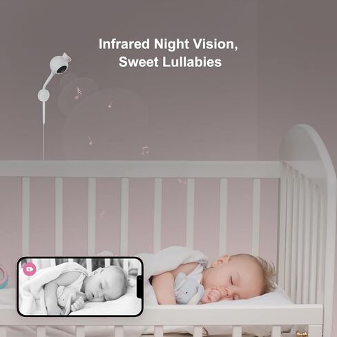 iBaby Smart Baby Breathing Monitor - with Camera and Audio, Tracking Baby's Breathing, Sleeping, Movement. i2 Wi-Fi Video Baby Monitor, Contactless, Work with Smartphone. in Kuwait