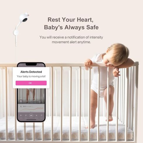 iBaby Smart Baby Breathing Monitor - with Camera and Audio, Tracking Baby's Breathing, Sleeping, Movement. i2 Wi-Fi Video Baby Monitor, Contactless, Work with Smartphone. in Kuwait