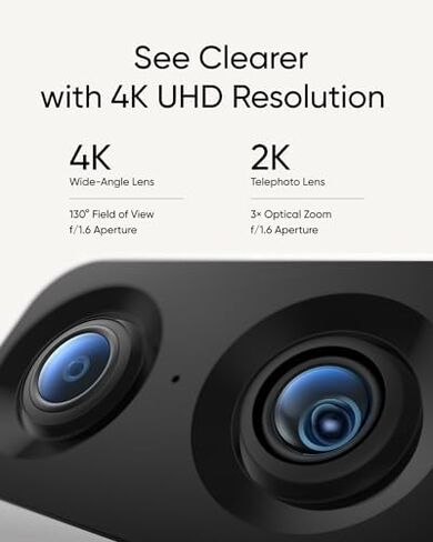 eufy Security Indoor Cam S350 with Smart Display E10, Dual Cameras, 4K UHD Security Camera with 8× Zoom, 360° Camera, Baby Monitor, Pet camera, Human/Pet Detection, AI Tracking, 2.4G/5G Wi-Fi, Plug in in Kuwait