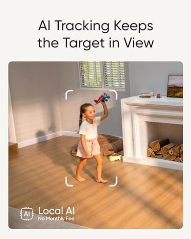 eufy Security Indoor Cam S350 with Smart Display E10, Dual Cameras, 4K UHD Security Camera with 8× Zoom, 360° Camera, Baby Monitor, Pet camera, Human/Pet Detection, AI Tracking, 2.4G/5G Wi-Fi, Plug in in Kuwait