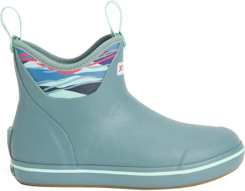 XTRATUF Women's Durable Waterproof Breathable Slip-Resistant 6 Inch Ankle Deck Boots, Trooper Blue/Beach Glass, 5 in Kuwait