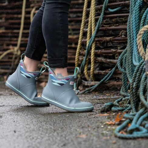 XTRATUF Women's Durable Waterproof Breathable Slip-Resistant 6 Inch Ankle Deck Boots, Trooper Blue/Beach Glass, 5 in Kuwait