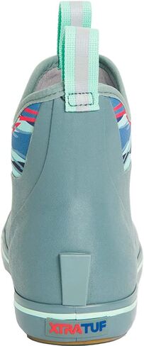 XTRATUF Women's Durable Waterproof Breathable Slip-Resistant 6 Inch Ankle Deck Boots, Trooper Blue/Beach Glass, 5 in Kuwait