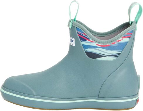 XTRATUF Women's Durable Waterproof Breathable Slip-Resistant 6 Inch Ankle Deck Boots, Trooper Blue/Beach Glass, 5 in Kuwait