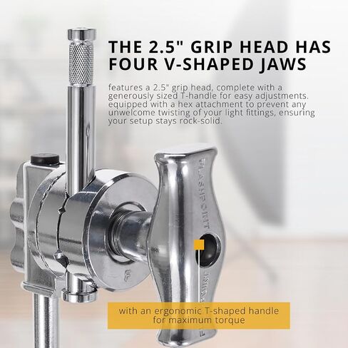 Flashpoint 20" Quick Release Turtle Base C-Stand Kit with 2.5" Grip Head 20" Grip Arm (Chrome) in Kuwait
