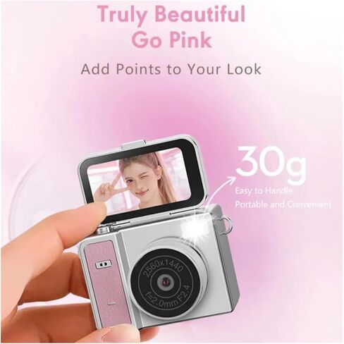 Mini Retro Flip Screen CCD Digital Vlog Camera | Portable HD Camera for Students Travel Photo & Video Recording(Green) in Kuwait