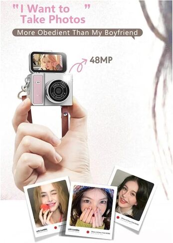 Mini Retro Flip Screen CCD Digital Vlog Camera | Portable HD Camera for Students Travel Photo & Video Recording(Green) in Kuwait