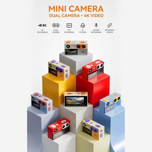 Lens Tiny Camera with Built in for Clear Photos and 4K Videos Thumb Size Design Portable Tiny Camera in Kuwait