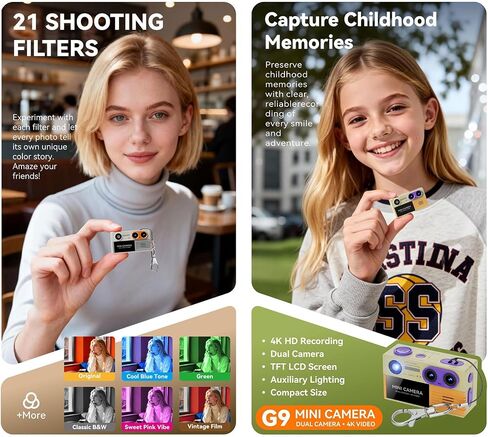 Lens Tiny Camera with Built in for Clear Photos and 4K Videos Thumb Size Design Portable Tiny Camera in Kuwait