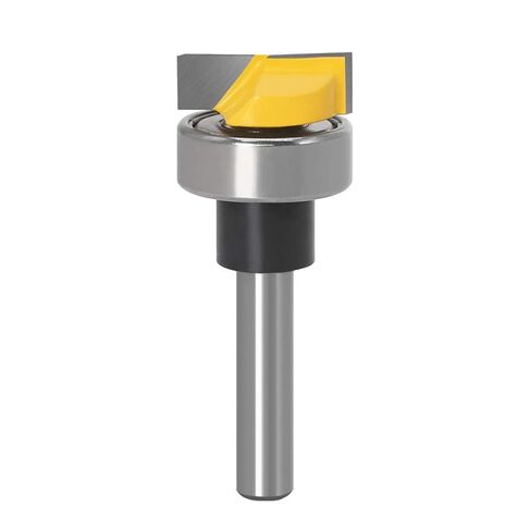 Yakamoz Flush Trim Template Router Bit, 1/4" Shank Carbide for Wood Cutting | Bearing guided cut, anti-kickback build; C3 tungsten carbide; for hardwood MDF plywood; carpenters & DIY woodworkers in Kuwait