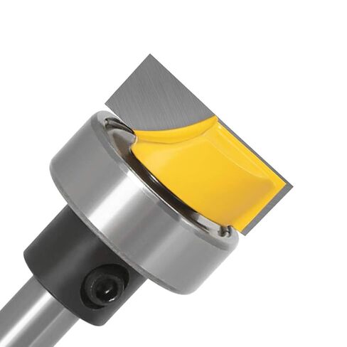 Yakamoz Flush Trim Template Router Bit, 1/4" Shank Carbide for Wood Cutting | Bearing guided cut, anti-kickback build; C3 tungsten carbide; for hardwood MDF plywood; carpenters & DIY woodworkers in Kuwait