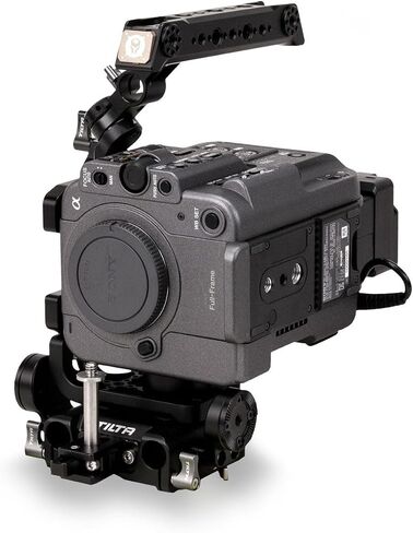 Tilta Vertical Mounting Camera Cage Kit for Sony FX6, Gold Mount | Includes top handle, plates, side arm and battery plate for mounting, stability and power in Kuwait