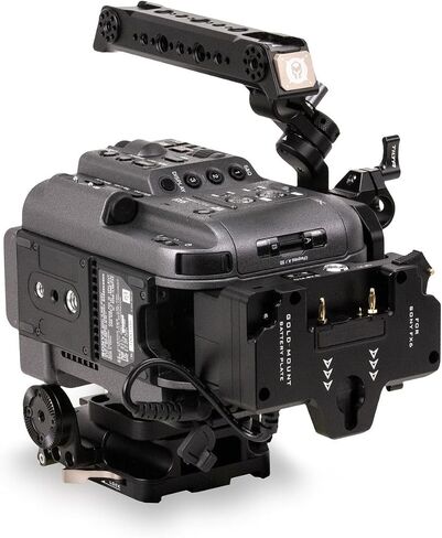Tilta Vertical Mounting Camera Cage Kit for Sony FX6, Gold Mount | Includes top handle, plates, side arm and battery plate for mounting, stability and power in Kuwait