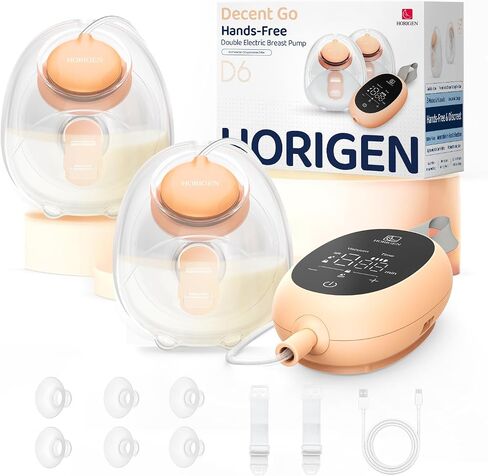 Upgraded Wearable Hands Free Breast Pump: D6 Portable Low Noise Breastfeeding Pumps with 3 Modes & 9 Levels & Memory Function | Leak-Proof Double-Seal Design | Strong Suction 15/17/21/25mm Flange in Kuwait