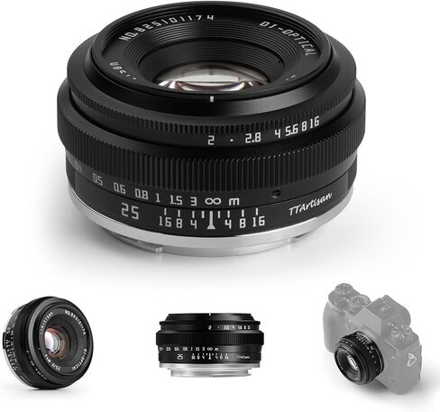 TTArtisan 25mm F2 XF-Mount APS-C Pancake Lens,Wide-Angle MF Large Aperture Mirrorless Lenses for Fujifilm (X-T30, X100VI, X-M5, X-E5, X-T5) for Daily Photography in Kuwait
