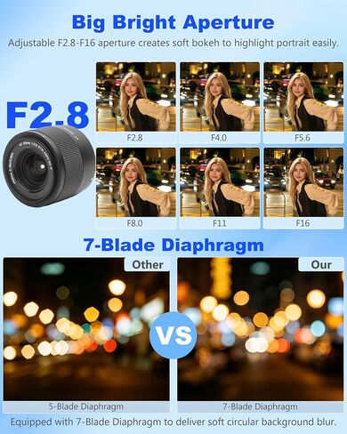 VILTROX AF 20mm F2.8 FE Auto Focus Lens for Sony E-Mount, Full Frame Ultra Wide Angle Prime Lens for Vlog, Landscape, Portrait, Compatible with a7CR a7C II a7C a6700 ZV-E100 a6600 a6400 a7IV a7III in Kuwait