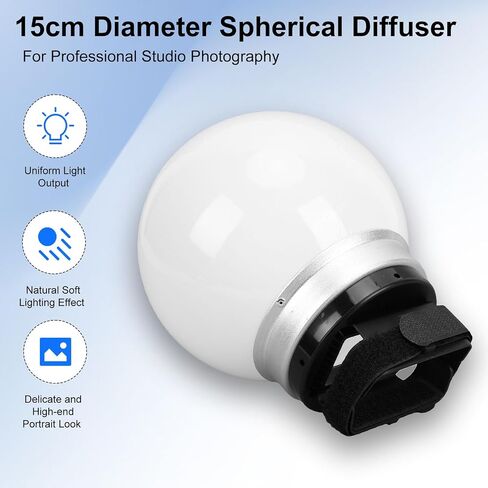 15cm Soft Light Ball Flash Diffuser, Universal Mount Modifier in Kuwait