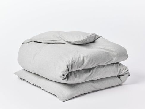 Coyuchi Cloud Brushed Organic Flannel Duvet Cover | King, Pale Gray Heather in Kuwait