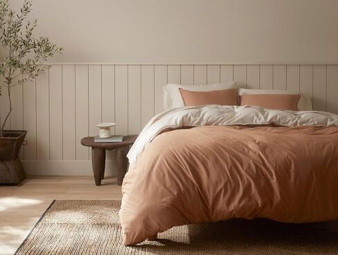 Coyuchi Crinkled Percale Duvet Cover, Twin 100% GOTS Certified | Organic Cotton, Crisp and Cool Lightweight, Breathable and Smooth (Alpine White) in Kuwait