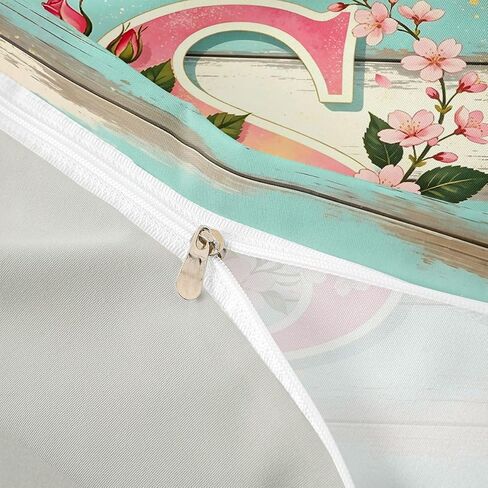 Erosebridal Custom Floral Toddler Bedding Sets Personalized Initial S Duvet Cover,Spring Flowers Bed Set Rustic Farmhouse Style Bed Cover,No Comforter in Kuwait