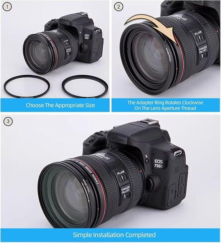 (2PCS) 43-82mm Step Up Filter Adapter Ring for 43mm Camera Lens and for 82mm Filters 43-28/30.5/37/39/40.5/43/46/49/52/55/58/62/67/72/77/82mm Step Up & Step Down Adapter Rings in Kuwait