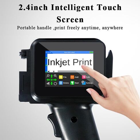 Handheld Inkjet Printer 600DPI Quick Drying 42ml | High resolution printing on multiple surfaces with ergonomic grip and solvent cartridge in Kuwait