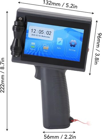 Handheld Inkjet Printer 4.3 Touch Screen 29 Languages | Portable coder for barcode QR date on carton wood plastic with quick drying ink in Kuwait