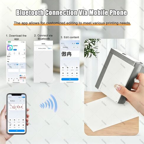 Mini Handheld Inkjet Printer, 1.02 Inch Print Height Portable Quick Dry Inkjet Coding Machine Support 14 Languages 3 Print Precision for Code Date Label QR Code Barcode Logo Printing Black in Kuwait