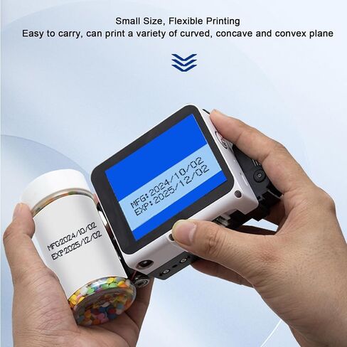 HERCHR Portable Handheld Inkjet Printer Gun, 12.7mm Handheld Printer Printing Machine for Barcode Date Label Batch Number Without Ink Cartridges, Support Multi Languages in Kuwait