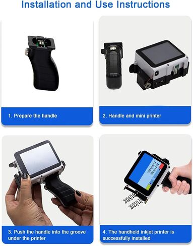 HERCHR Portable Handheld Inkjet Printer Gun, 12.7mm Handheld Printer Printing Machine for Barcode Date Label Batch Number Without Ink Cartridges, Support Multi Languages in Kuwait