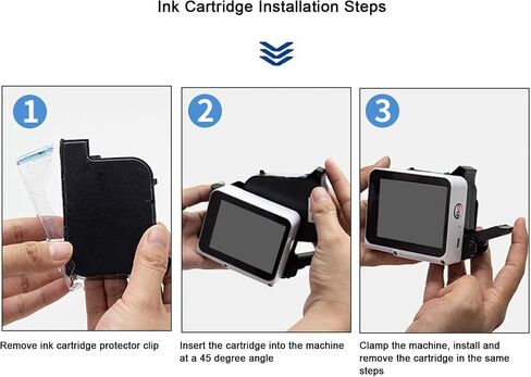 HERCHR Portable Handheld Inkjet Printer Gun, 12.7mm Handheld Printer Printing Machine for Barcode Date Label Batch Number Without Ink Cartridges, Support Multi Languages in Kuwait
