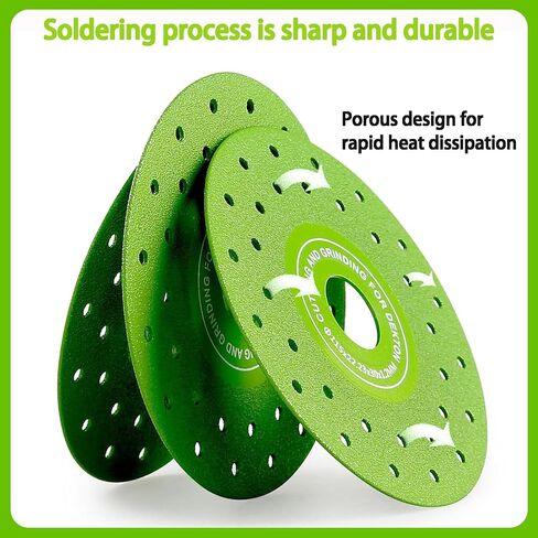 3PCS 115mm Diamond Cutting Disc, Vacuum Brazed Tile Grinder Blade | Ultra-thin diamond blade with multi-pore design for porcelain, ceramic, granite and marble cutting with smooth performance in Kuwait