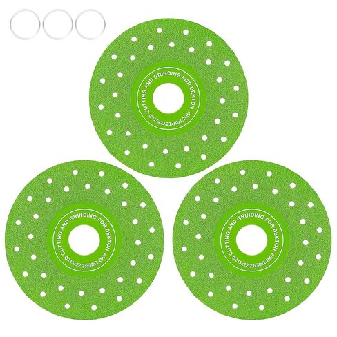 3PCS 115mm Diamond Cutting Disc, Vacuum Brazed Tile Grinder Blade | Ultra-thin diamond blade with multi-pore design for porcelain, ceramic, granite and marble cutting with smooth performance in Kuwait
