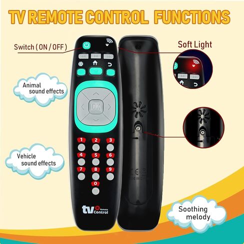 Pretend Play Playset for Toddlers Babies, Musical Toys with Light and Sound for Boys and Girls, TV Remote Control and Smart Phone Toys and Car Remote and Playing Key with Cards Toy Set in Kuwait