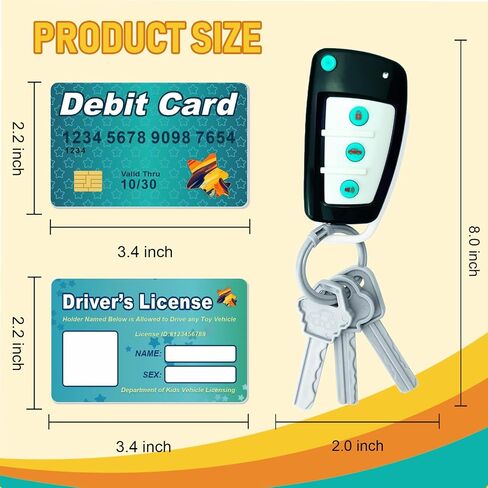 Pretend Play Playset for Toddlers Babies, Musical Toys with Light and Sound for Boys and Girls, TV Remote Control and Smart Phone Toys and Car Remote and Playing Key with Cards Toy Set in Kuwait