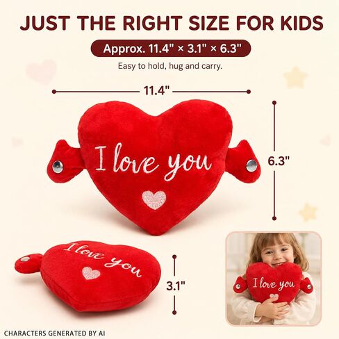Baby Musical Sensory Toy,Interactive Dual Mode Plush Toy with Sounds | Red Heart Rechargeable Educational Toy, Skin Touch Activated Sound Plush,Christmas Birthday Gift for Kids Boys Girls All Ages in Kuwait