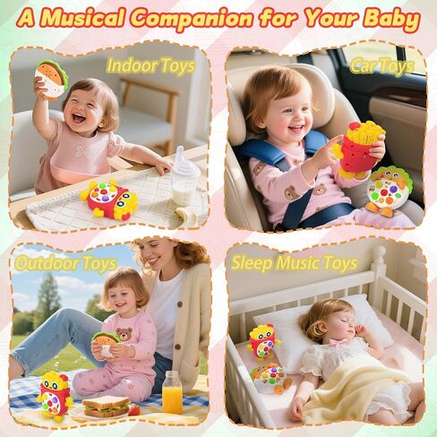 Baby Musical Toys with Music & Quick Push Game for Toddlers 1-3 | Interactive Light up Baby Toy with Music & Sound Effects & 5 Level Quick Push Game, Birthday Gift for Boy Girl Ages 1 2 3 in Kuwait