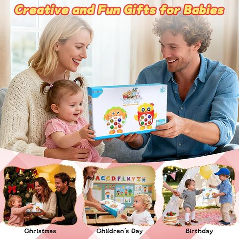 Baby Musical Toys with Music & Quick Push Game for Toddlers 1-3 | Interactive Light up Baby Toy with Music & Sound Effects & 5 Level Quick Push Game, Birthday Gift for Boy Girl Ages 1 2 3 in Kuwait