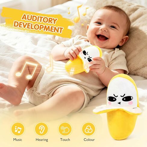 Banana Shaped Plush Musical Sensory Toy, Interactive Educational Activity Toy in Kuwait