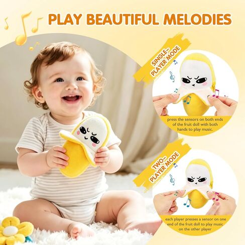Banana Shaped Plush Musical Sensory Toy, Interactive Educational Activity Toy in Kuwait