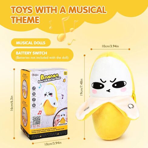 Banana Shaped Plush Musical Sensory Toy, Interactive Educational Activity Toy in Kuwait